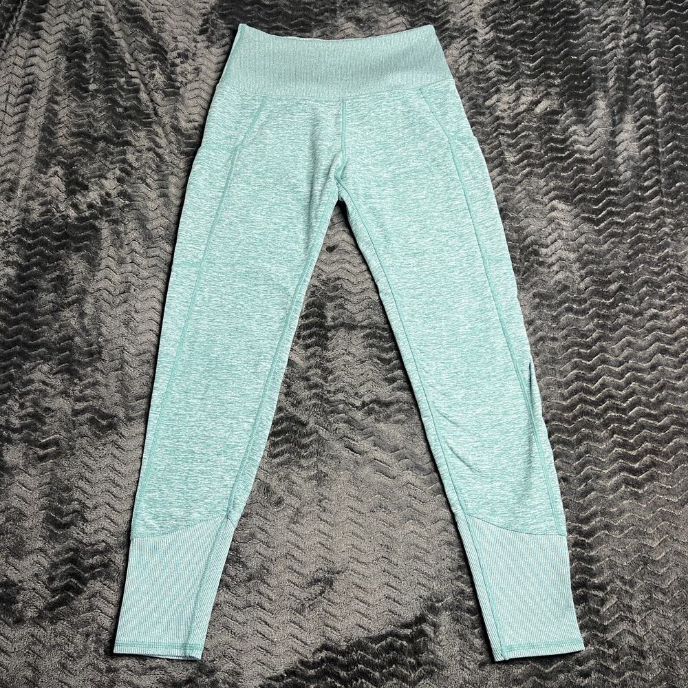 Kirkland Pants Womens Size Small Green Marled Jogger Cropped Athletic Knit Waist